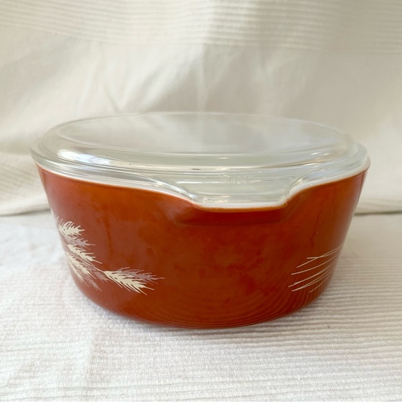 Vintage Pyrex Corning Autumn Harvest Wheat Casserole Dish 2.5L with Lid - Picture 3 of 16